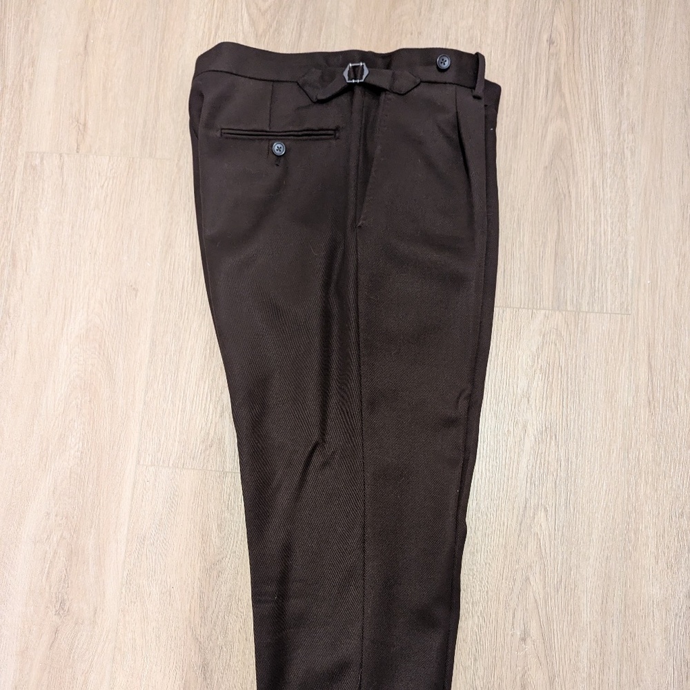 SuitSupply Vigo Wool Dark Brown Trousers - Size 30 to 34